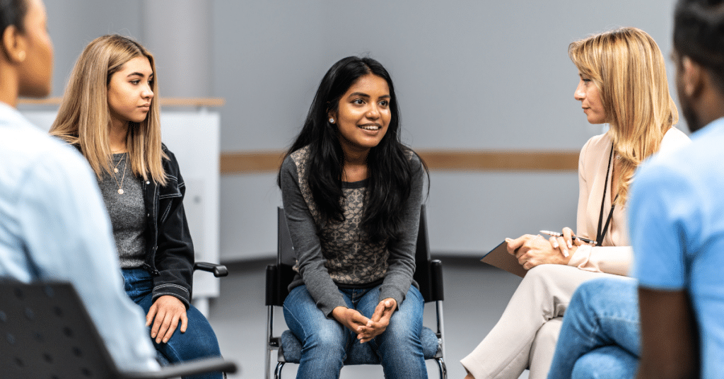 teenager in IOP group that's helping with mental health