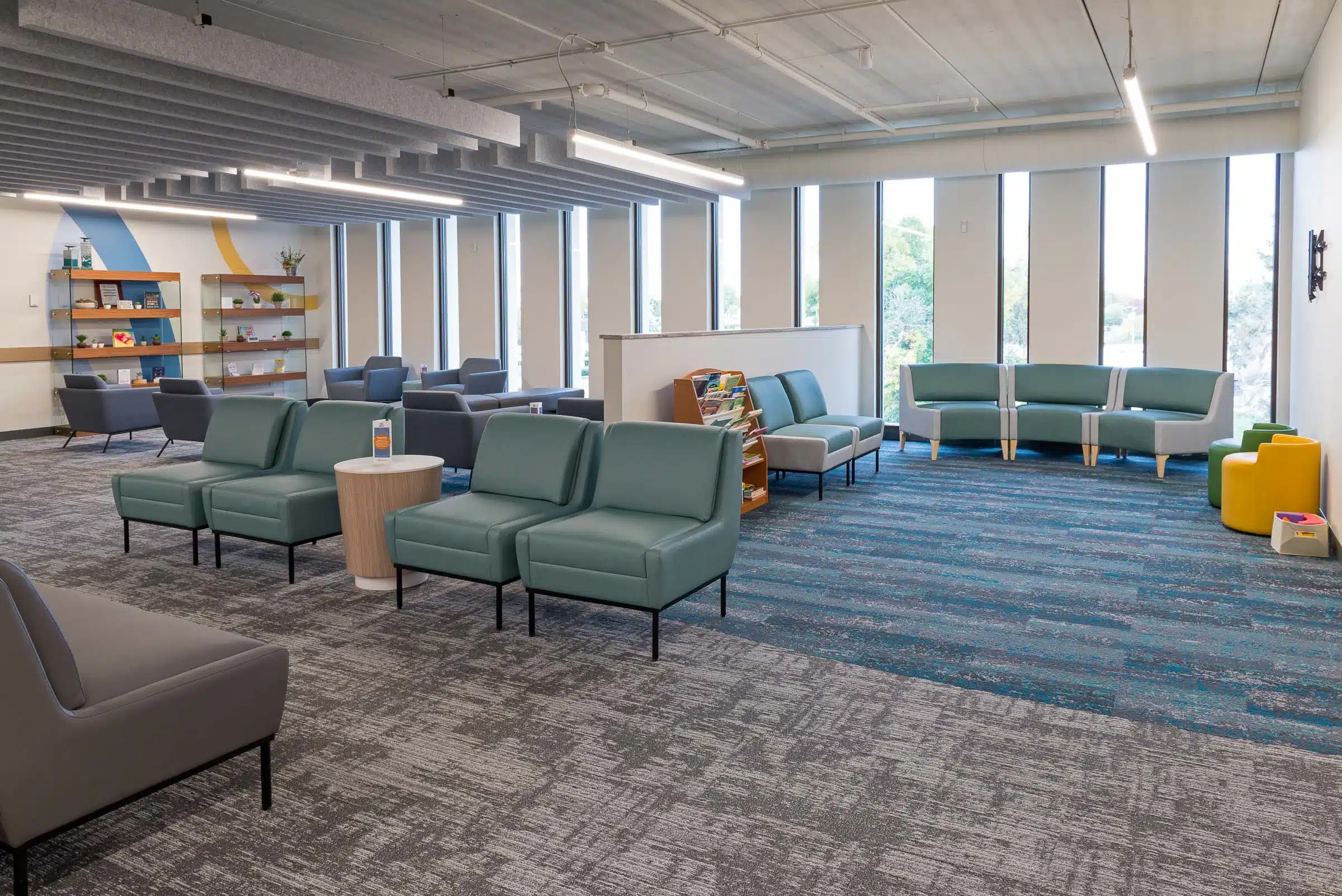 A peak into the bright and cozy interior of PrairieCare's Edina location.