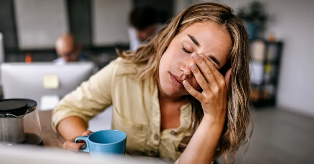 stressed woman wishes her symptoms of depression would go away