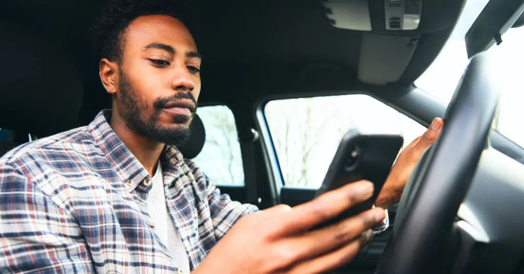 a man sees his partner micro-cheating on social media