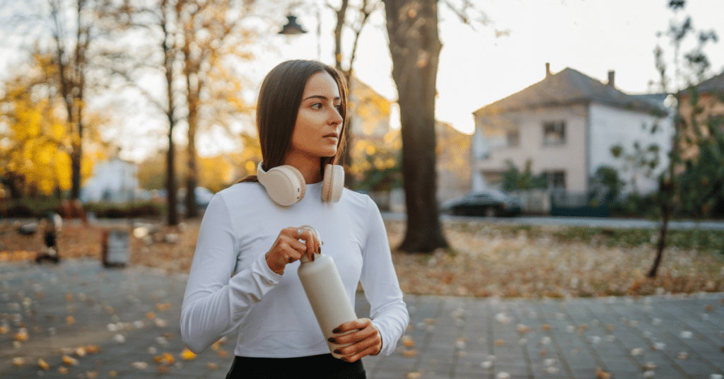 woman is anxious thinking about season change