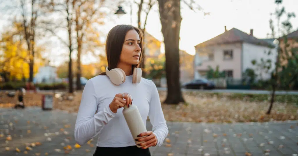 woman is anxious thinking about season change